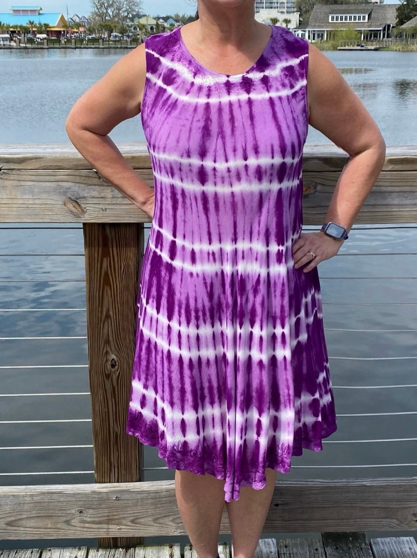 Wine Tie-dye Dress