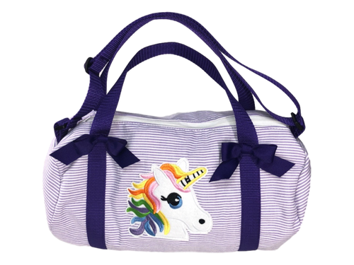Purple Stripe Unicorn Travel Bag
