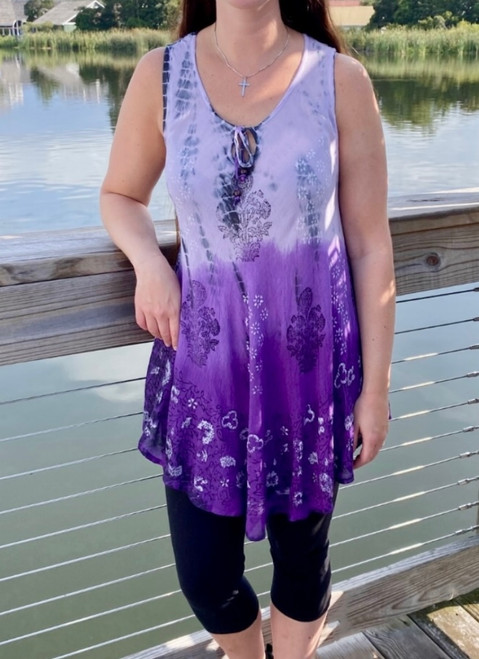 Lavender and Purple Tie-dye Tunic 