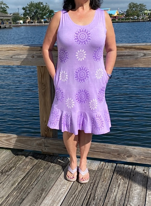 Lavender Sun Pattern Dress