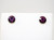 Dark Purple Round Diamond Cut Crystal Stud Earrings
