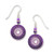 Lavender and Dark Purple Circle Earrings 