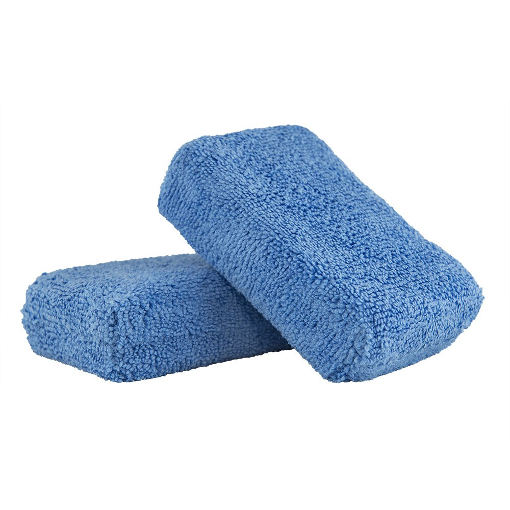 Premium Grade Microfiber Applicators, Blue 2" X 4" X 6" (2 Pack)