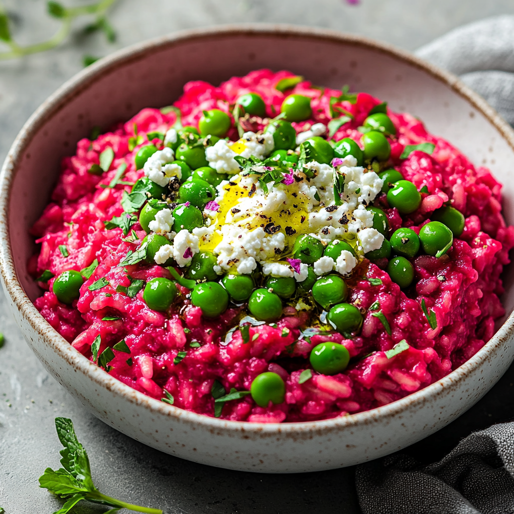 Roasted Red Beet Ricotta Risotto