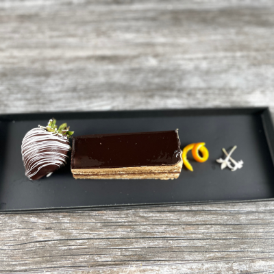 Chocolate Crunch Bar Strip Cake