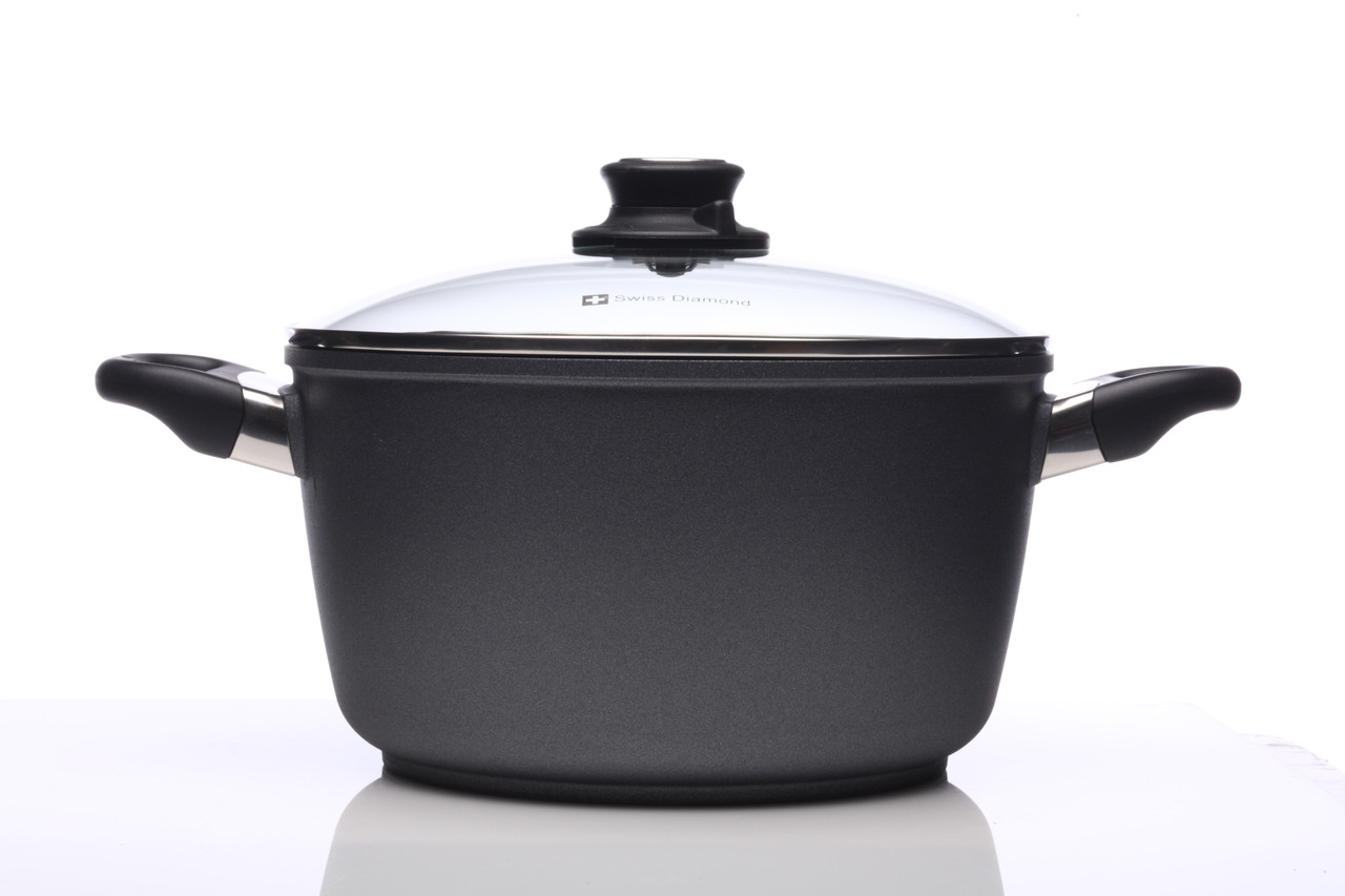 Swiss Diamond HD 5.2L 24cm Nonstick Casserole with Glass Lid
