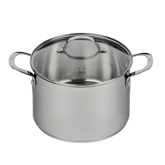 Premium Steel DLX - 7.5 Litre (9.5") Stainless Steel Stock Pot + Lid | Swiss Diamond