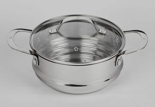 Swiss Diamond Premium Steel DLX 7.6 qt Stainless Pasta Pot with Strainer, Steamer  Basket & Lid