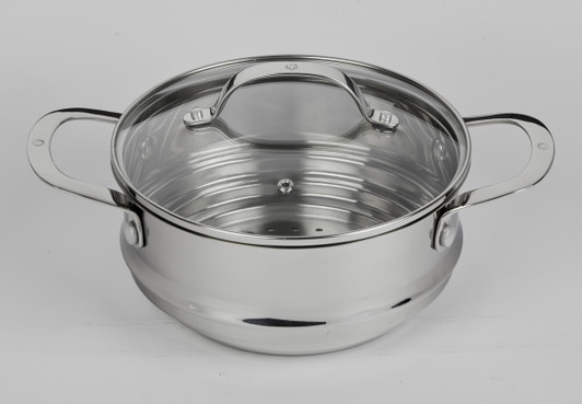Premium steel DLX universal steamer 16/18/20 cm with lid