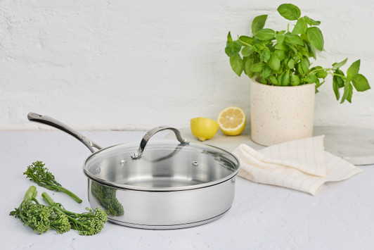 Swiss Diamond Premium Steel DLX 24x6.0cm Saute Pan with Lid