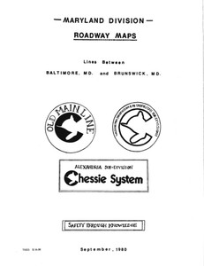 Chessie System Roadway Map, B&O Baltimore to Brunswick (c1981)
