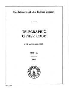 B&O Telegraphic Cipher Code - 1927