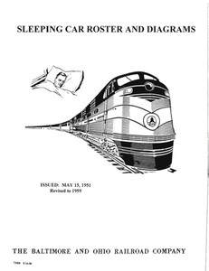 Sleeping Car Rosters and Diagrams, May 51 revised to 1959, 40pgs. Accommodations, int. & ext. diagrams