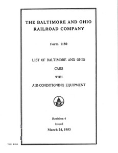 B&O Cars With Air Conditioning, 1953.
