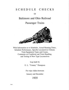 Schedule Checks of B&O Passenger Trains - 1935