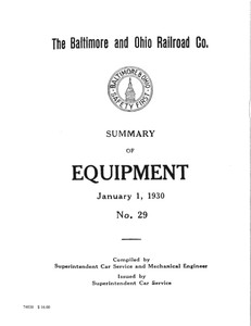 Summary of Equipment, year 1930