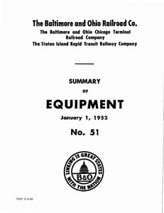 Summary of Equipment, year 1952