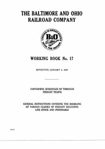 B&O Freight Working Book No. 17 1947