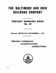 B&O Freight Working Book No. 20 1955-56