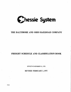 B&O/Chessie Freight Schedule and Classification Book 1970-75