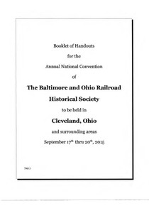 2015 B&O RHS Convention Package for Cleveland, OH