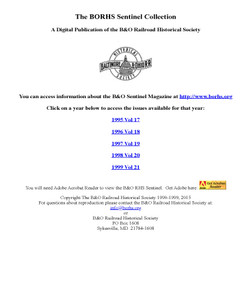 B&ORHS Sentinel Collection, 1995 - 1999