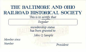 Annual B&ORHS Membership