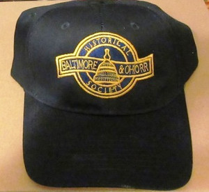 Society Structured Baseball Cap--Blue, BORHS 'open-outline' logo on front.