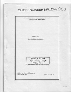 VP of Engineering Report 236, Ore Handling Machinery (Ohio), 1911