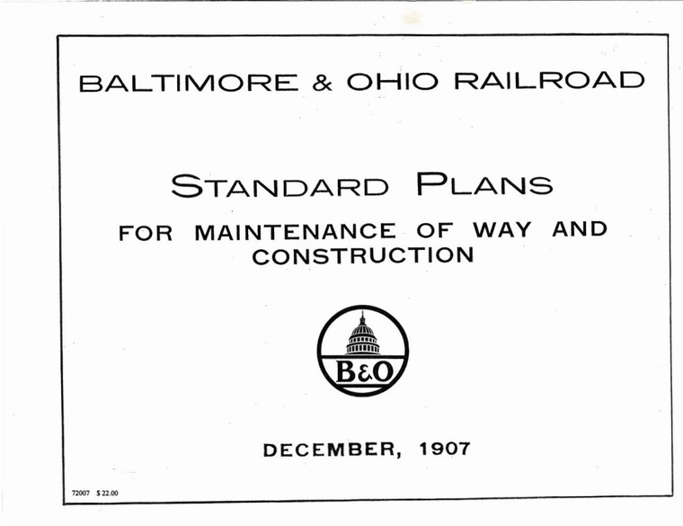 B&O Standard Plans for MOW and Construction, DEC 1907