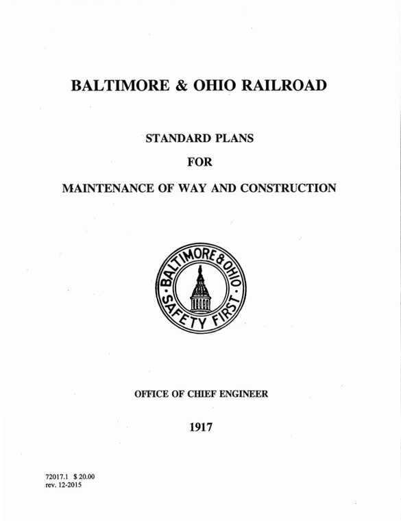 B&O Standard Plans for MOW and Construction - 1917