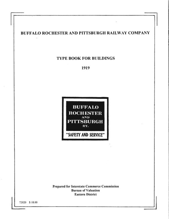 Valuation Type Book BR&P/ICC specifications & sample drawings 1919-1921,  For digital delivery only