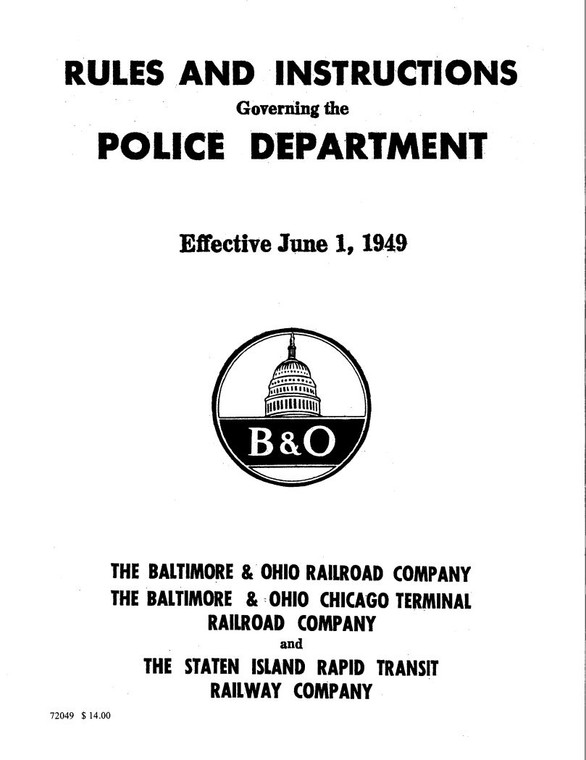 Rules and Instructions Governing Police Dept