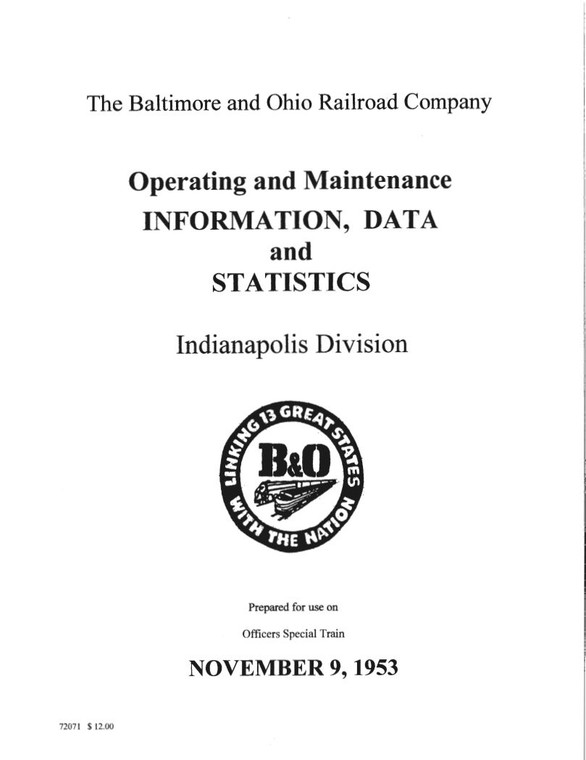 Officer Inspection Trains (Indianapolis Division, Nov 1953)