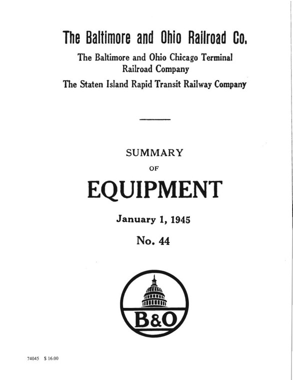 Summary of Equipment, year 1945