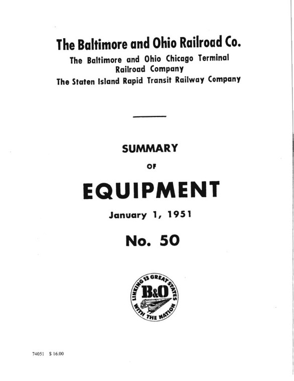 Summary of Equipment, year 1951