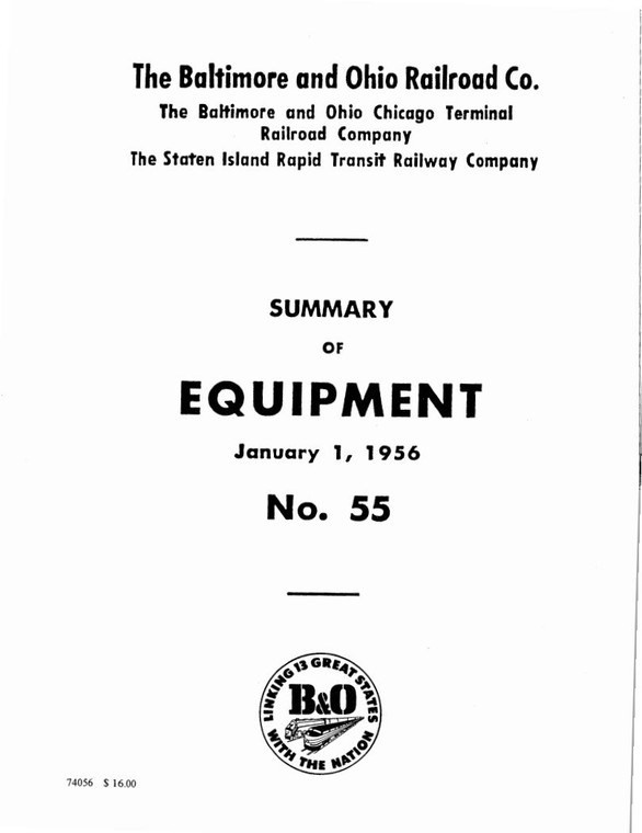Summary of Equipment, year 1956