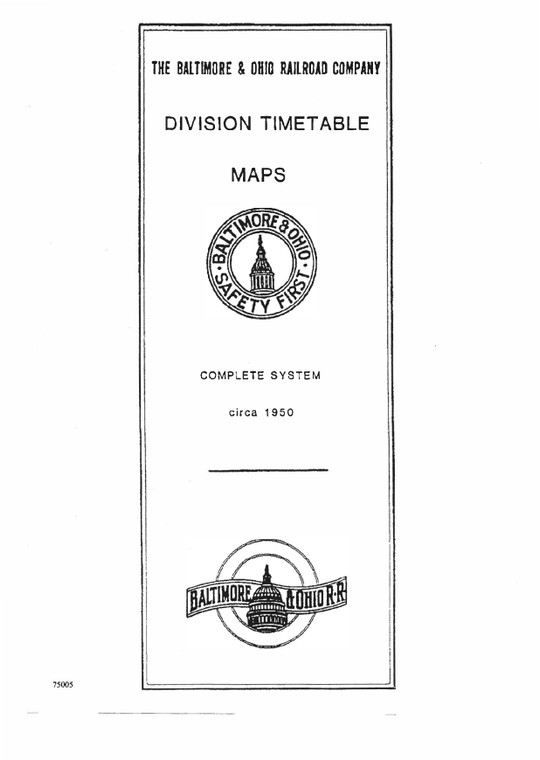 B&O Division Timetable Maps, Complete System, c.1950