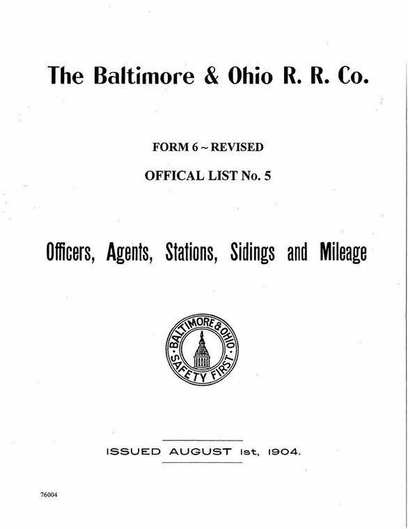 B&O Form 6, 1904