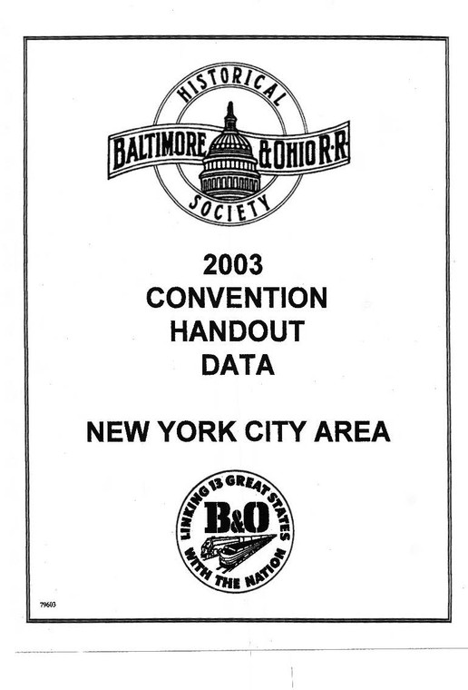 2003 B&O RHS Convention Package for the New York City Area (SIRT)