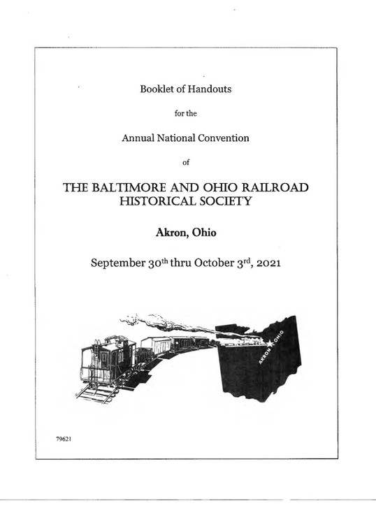 2021 B&O RHS Convention Package for Akron, OH