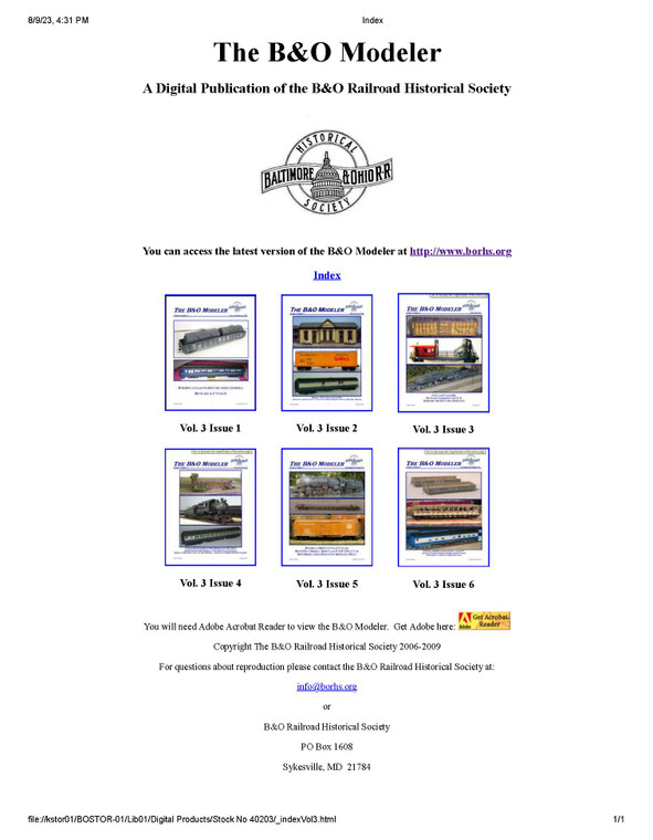 B&O Modeler, Vol 3 - Issues from 2007