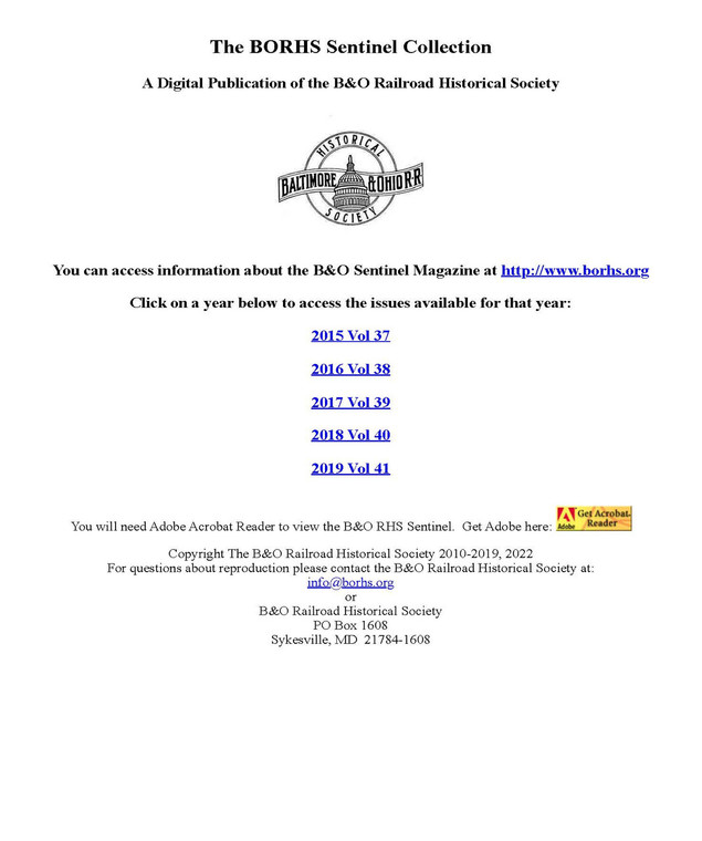 B&ORHS Sentinel Collection, 2020-2024