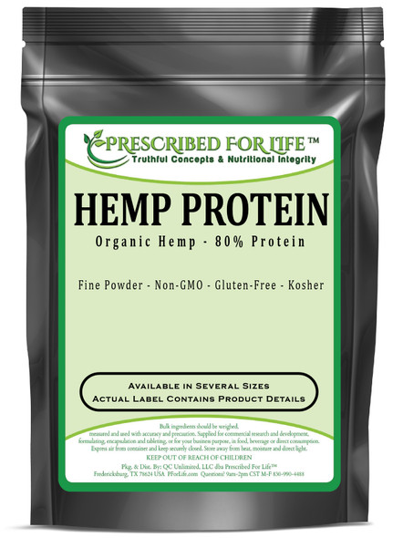 Hemp Protein - From Natural Organic Hemp - 80% Protein Powder