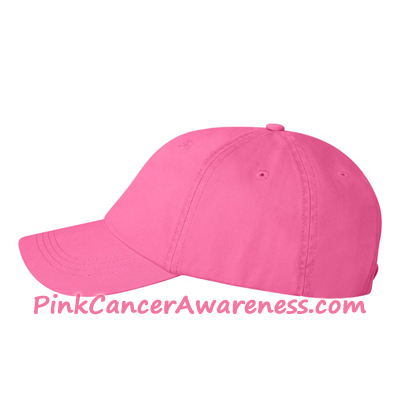 Bright Pink Cotton Twill Cap Side View