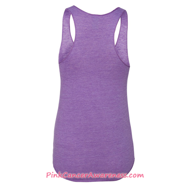 Ladies' Meegs Eco-Jersey Racerback Tank - Eco True Purple Back View