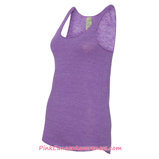 Ladies' Meegs Eco-Jersey Racerback Tank - Eco True Purple Side View