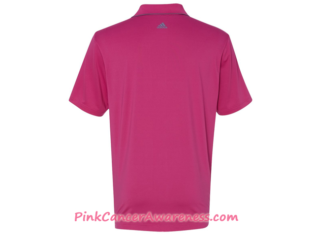 Adidas Pink Golf Men's Puremotion Climacool 3-Stripes Chest Polo Back View