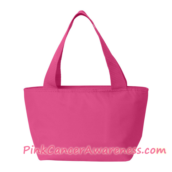 Hot Pink Recycled Lunch Bag back view