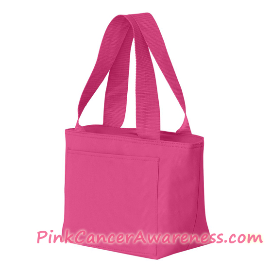 Hot Pink Recycled Lunch Bag side view